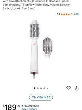 T3 Electric Hot Air Round Brush Styler in White & Rose Gold